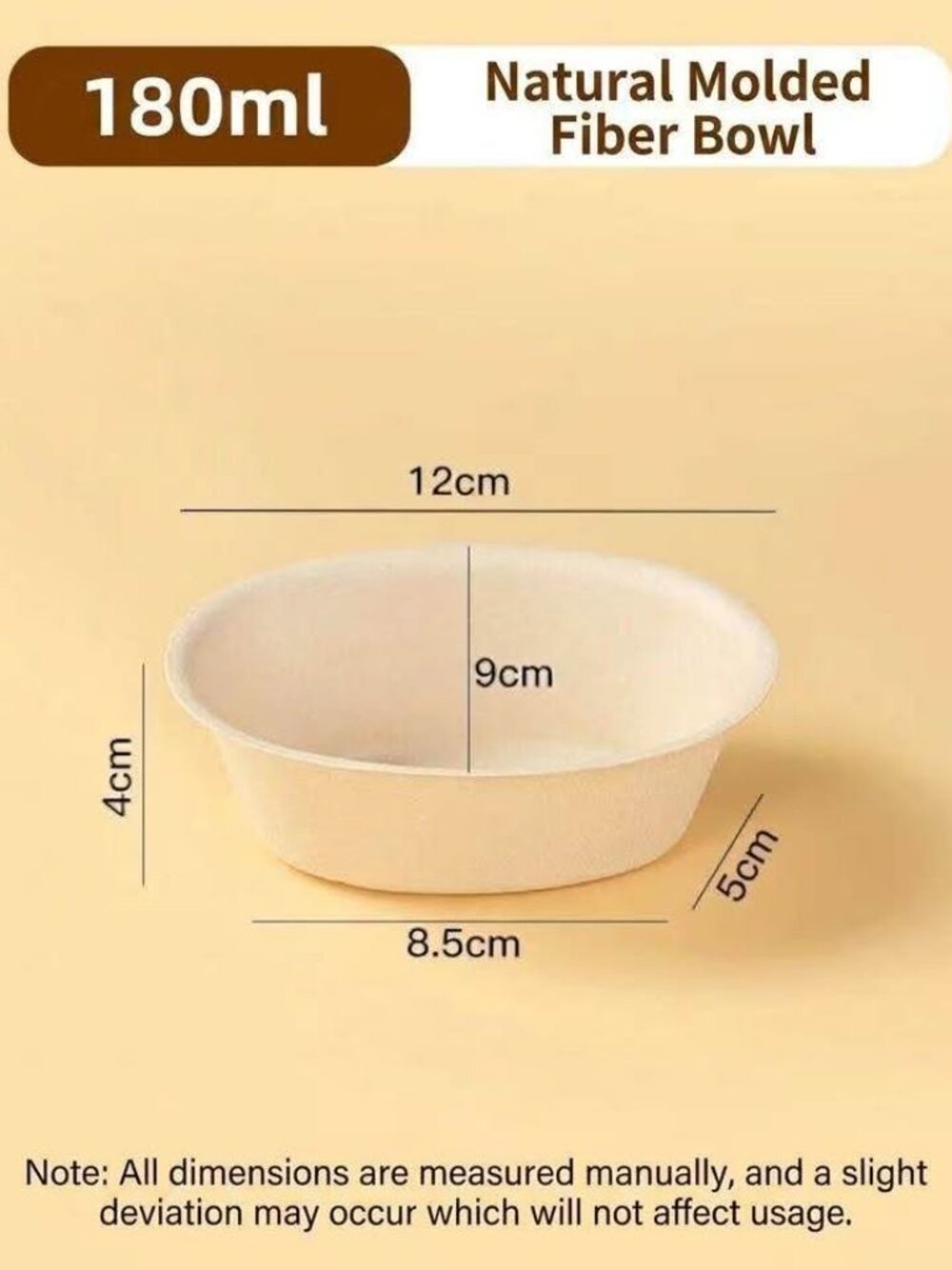 Molded Plant Fiber Bowls Eco-Friendly Disposable Bagasse Paper Bowls 200 pc